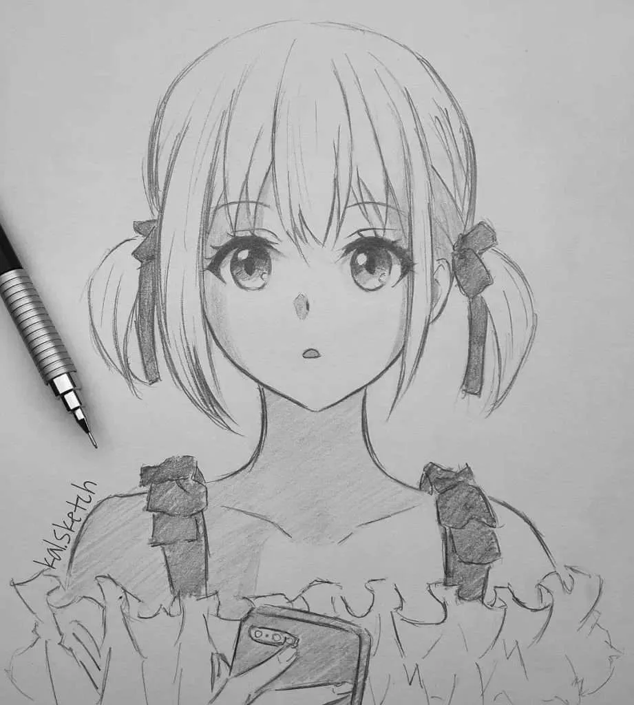 Cute girl pencil drawing by kotchiyuuki on DeviantArt